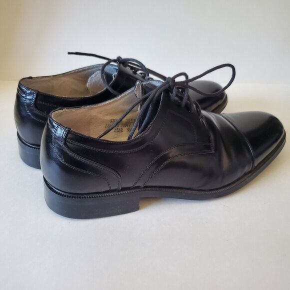 GIORGIO VENTURI‎ Black Men's Leather Cap Toe Oxford Shoes SZ 9 M Dress Payless - Picture 5 of 16